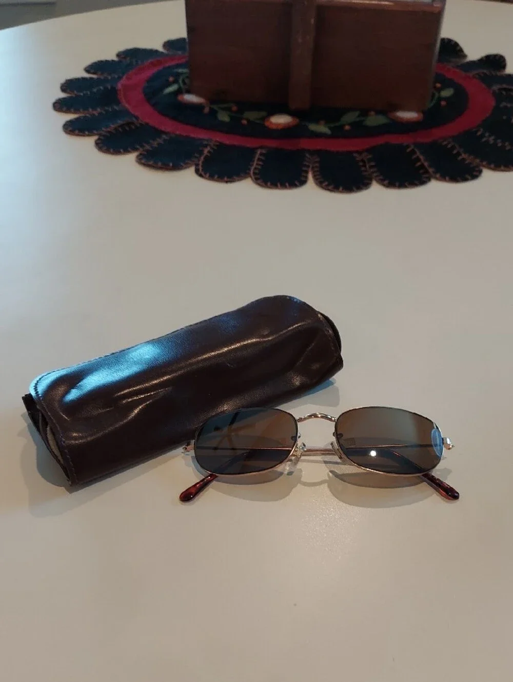Men's Oval Brown Lens Sunglasses with Gold Frame